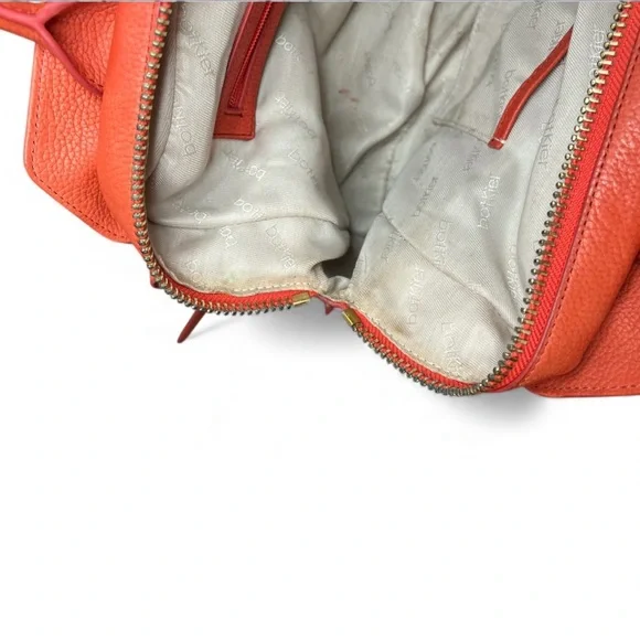 Botkier red Orange Leather Handbag satchel quiet luxury crossbody purse - Picture 8 of 11